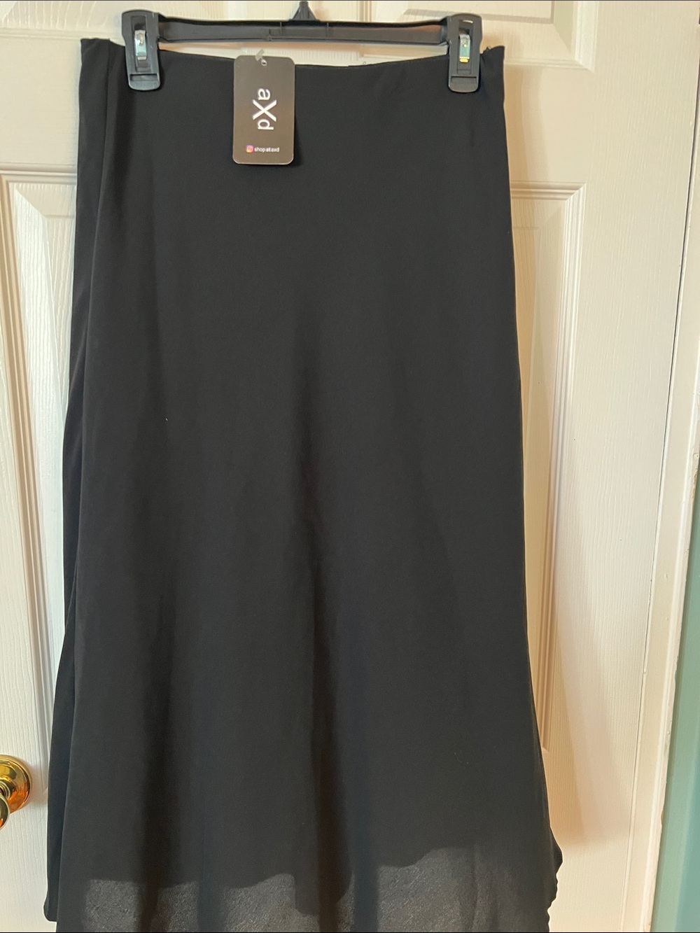Black A-Line Midi Skirt